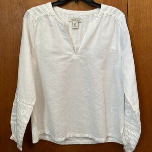 Rachel Zoe White V-Neck Top, Size Small, Very Good Condition